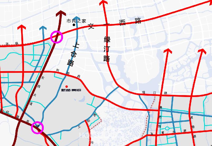 上仓路规划示意图