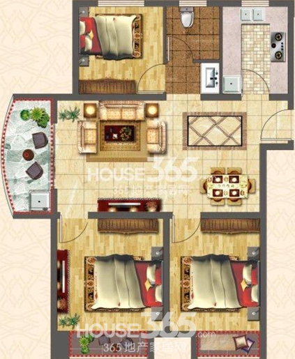 优惠到底⑦:金域豪庭 103平米舒适三房_滁州3