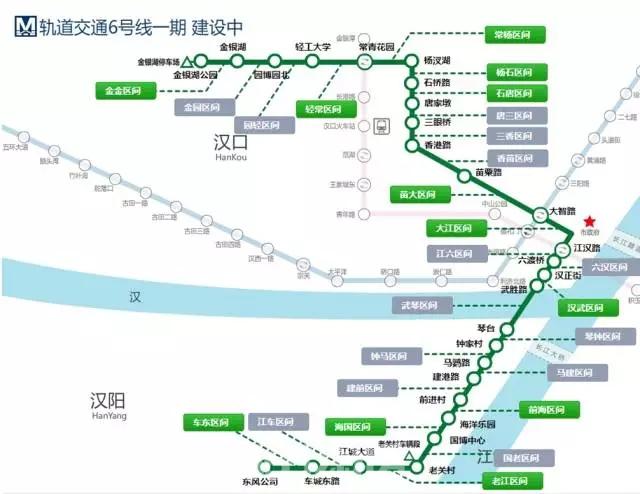 武汉地铁6号线线路图