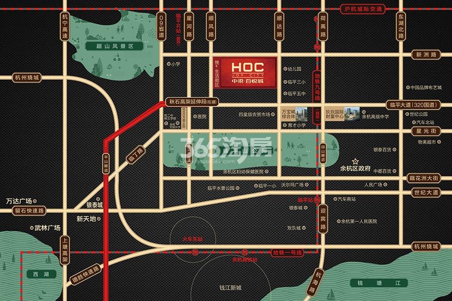 中梁百悦城项目交通区位图