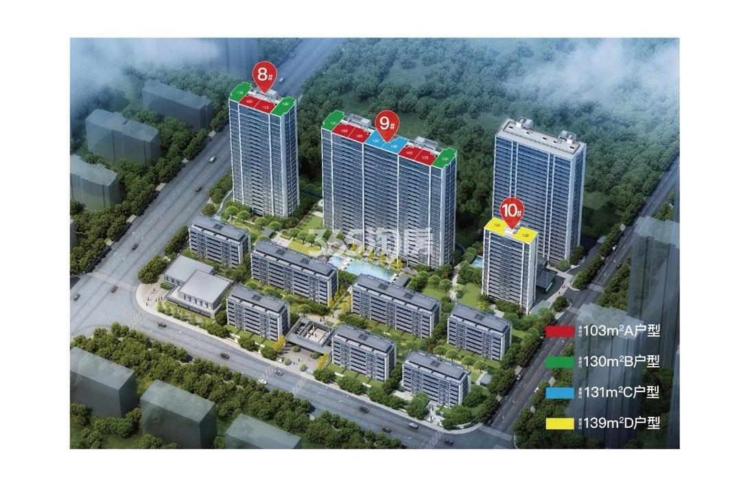 绿城桂语听澜轩分幢鸟瞰图