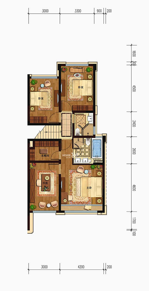 金地天逸168方跃层户型图