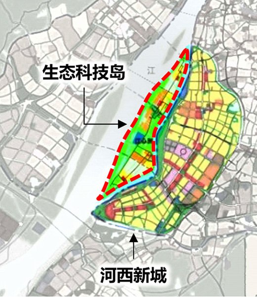 江心洲形成示意图图片