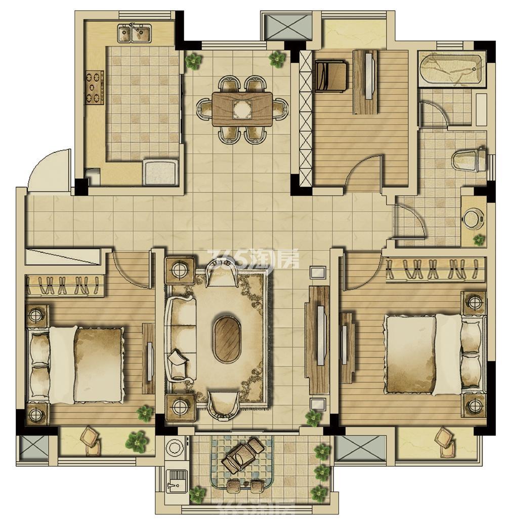 高清图集耘林生命商办产品约110㎡无障碍设计样板间